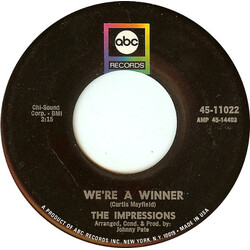The Impressions We're A Winner / It's All Over USED VINYL 7INCH SINGLE 45 RPM