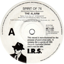 The Alarm Spirit Of '76 USED VINYL 7INCH 45 RPM SINGLE PROMO
