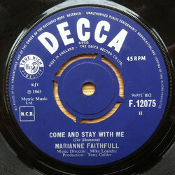 Marianne Faithfull Come And Stay With Me USED VINYL 7INCH 45 RPM SINGLE