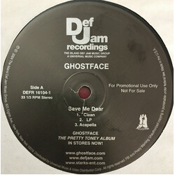 Ghostface Killah Save Me Dear USED VINYL 12INCH 33 S RPM PROMO STEREO