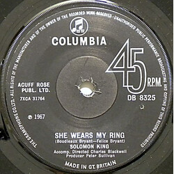 Solomon King She Wears My Ring USED VINYL 7INCH 45 RPM SINGLE REISSUE