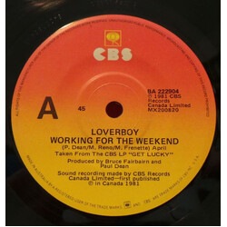 Loverboy Working For The Weekend USED VINYL 7INCH 45 RPM SINGLE