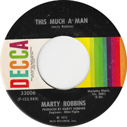 Marty Robbins This Much A Man USED VINYL 7INCH 45 RPM SINGLE