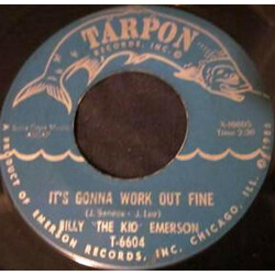 Billy Emerson It's Gonna Work Out Fine / Zulu USED VINYL 7INCH 45 RPM SINGLE