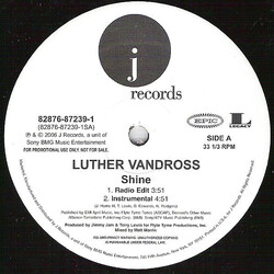 Luther Vandross Shine USED VINYL 12INCH 33 S RPM PROMO