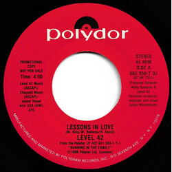 Level 42 Lessons In Love USED VINYL 7INCH 45 RPM SINGLE PROMO