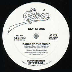 Sly Stone Dance To The Music / Sing A Simple Song USED VINYL 12INCH PROMO 33 S RPM