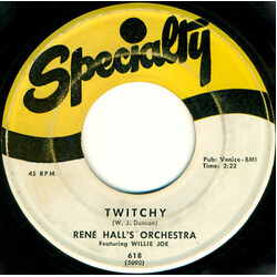 René Hall's Orchestra / Willie Joe Duncan Twitchy USED VINYL 7INCH 45 RPM SINGLE