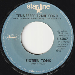 Tennessee Ernie Ford Sixteen Tons USED VINYL 7INCH 45 RPM SINGLE REISSUE