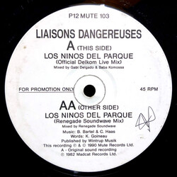 Liaisons Dangereuses Los Niños Del Parque USED VINYL 12INCH 45 RPM MISPRINT PROMO