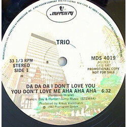 Trio Da Da Da I Don't Love You You Don't Love Me Aha Aha Aha USED VINYL 12INCH 33 S RPM PROMO