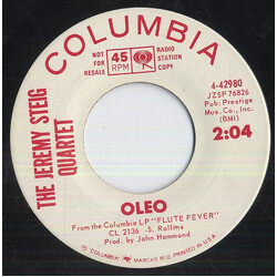The Jeremy Steig Quartet Oleo / Dark As A Dungeon USED VINYL 7INCH 45 RPM PROMO