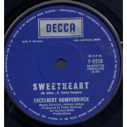 Engelbert Humperdinck Sweetheart / Born To Be Wanted USED VINYL 7INCH 45 RPM SINGLE