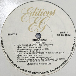 Brian Eno Rarities USED VINYL 12INCH 33 S RPM EP STEREO
