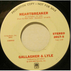 Gallagher & Lyle Heartbreaker USED VINYL 7INCH 45 RPM PROMO STEREO MONO