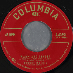 Johnny Mathis / Ray Conniff Warm And Tender / It's Not For Me To Say VINYL 7" USED