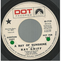 Ray Griff A Ray Of Sunshine USED VINYL 7INCH 45 RPM PROMO