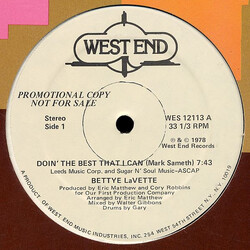 Bettye Lavette Doin' The Best That I Can VINYL 12" USED