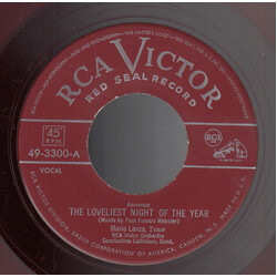 Mario Lanza The Loveliest Night Of The Year / La Donna È Mobile = Woman Is Fickle USED VINYL 7INCH 45 RPM