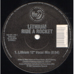 Lithium Ride A Rocket USED VINYL 12INCH 33 S RPM