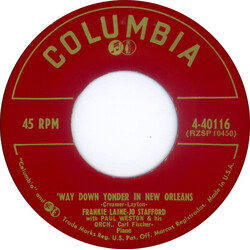 Frankie Laine / Jo Stafford / Paul Weston And His Orchestra / Carl Fischer (2) 'Way Down Yonder In New Orleans / Floatin' Down To Cotton Town Vinyl US