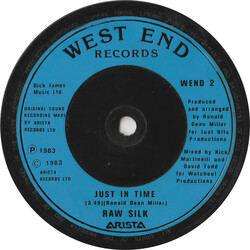 Raw Silk Just In Time USED VINYL 7INCH 45 RPM