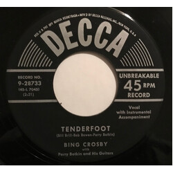 Bing Crosby Tenderfoot/Walk Me By The River USED VINYL 7INCH 45 RPM SINGLE