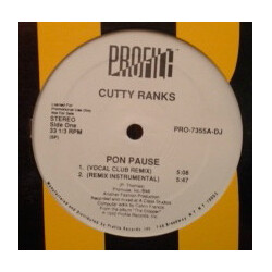 Cutty Ranks Pon Pause USED VINYL 12INCH PROMO