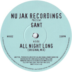 Gant All Night Long / Sound Bwoy Burial USED VINYL 12INCH 33 S RPM