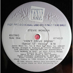Stevie Wonder Don't Drive Drunk / Did I Hear You Say You Love Me USED VINYL 12INCH 33 S RPM PROMO