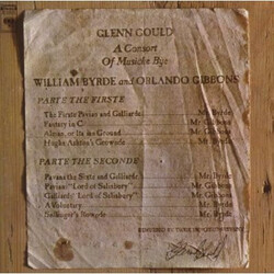 Glenn Gould / William Byrd / Orlando Gibbons A Consort Of Musicke Bye William Byrde And Orlando Gibbons Vinyl LP USED