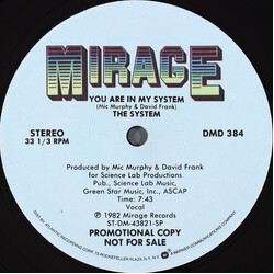 The System You Are In My System USED VINYL 12INCH 33 S RPM PROMO STEREO