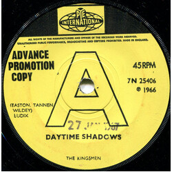 The Kingsmen Daytime Shadows USED VINYL 7INCH 45 RPM PROMO