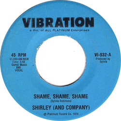 Shirley & Company Shame, Shame, Shame USED VINYL 7INCH 45 RPM SINGLE