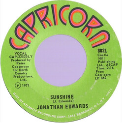 Jonathan Edwards (2) Sunshine / Emma USED VINYL 7INCH 45 RPM SINGLE