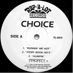 Choice (2) Runnin' Me Hot USED VINYL 12INCH 33 S RPM SAMPLER