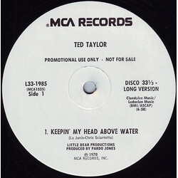 Ted Taylor Keepin' My Head Above Water USED VINYL 12INCH 33 S RPM PROMO