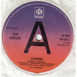 Tony Jackson Sayonara Vinyl 7" USED