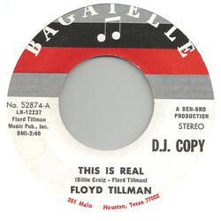 Floyd Tillman This Is Real / Crazy Little Fingers USED VINYL 7INCH 45 RPM SINGLE PROMO