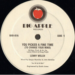 Lenny Welch You Picked A Fine Time (To Change Your Mind) USED VINYL 12INCH 33 S RPM