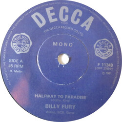 Billy Fury Halfway To Paradise USED VINYL 7INCH 45 RPM REISSUE