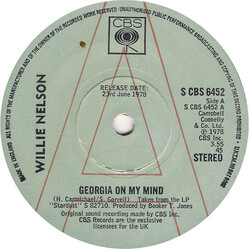 Willie Nelson Georgia On My Mind USED VINYL 7INCH 45 RPM PROMO