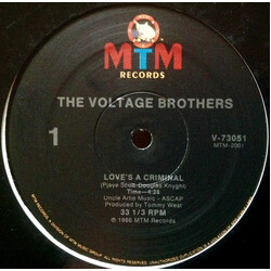 The Voltage Brothers Love's A Criminal USED VINYL 12INCH 33 S RPM SINGLE