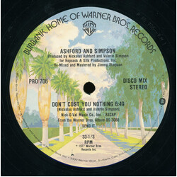 Ashford & Simpson Don't Cost You Nothing USED VINYL 12INCH 33 S RPM PROMO