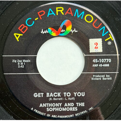 Anthony & The Sophomores Get Back To You USED VINYL 7INCH 45 RPM SINGLE