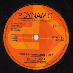 Barry Biggs What's Your Sign Girl? USED VINYL 7INCH 45 RPM SINGLE