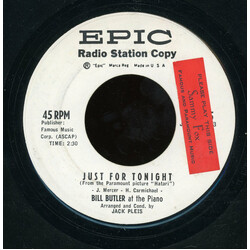 Bill Butler (7) Bill Butler At The Piano - Just For Tonight / Soldier Boy USED VINYL 7INCH 45 RPM SINGLE PROMO