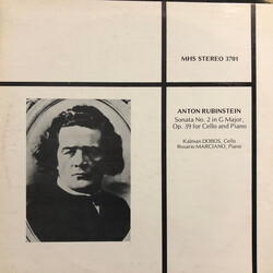 Anton Rubinstein Sonata No.2 in G Major Op.39 For Cello And Piano Vinyl LP USED