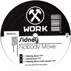 Sidney Samson Nobody Move USED VINYL 12INCH 45 RPM 33 S RPM