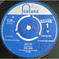 Eden Kane Boys Cry USED VINYL 7INCH 45 RPM SINGLE